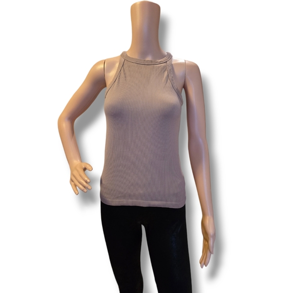 RAZZLE DAZZLE Women's Ribbed Tie Back Sleeveless Tank Top in Nude - Picture 2 of 16